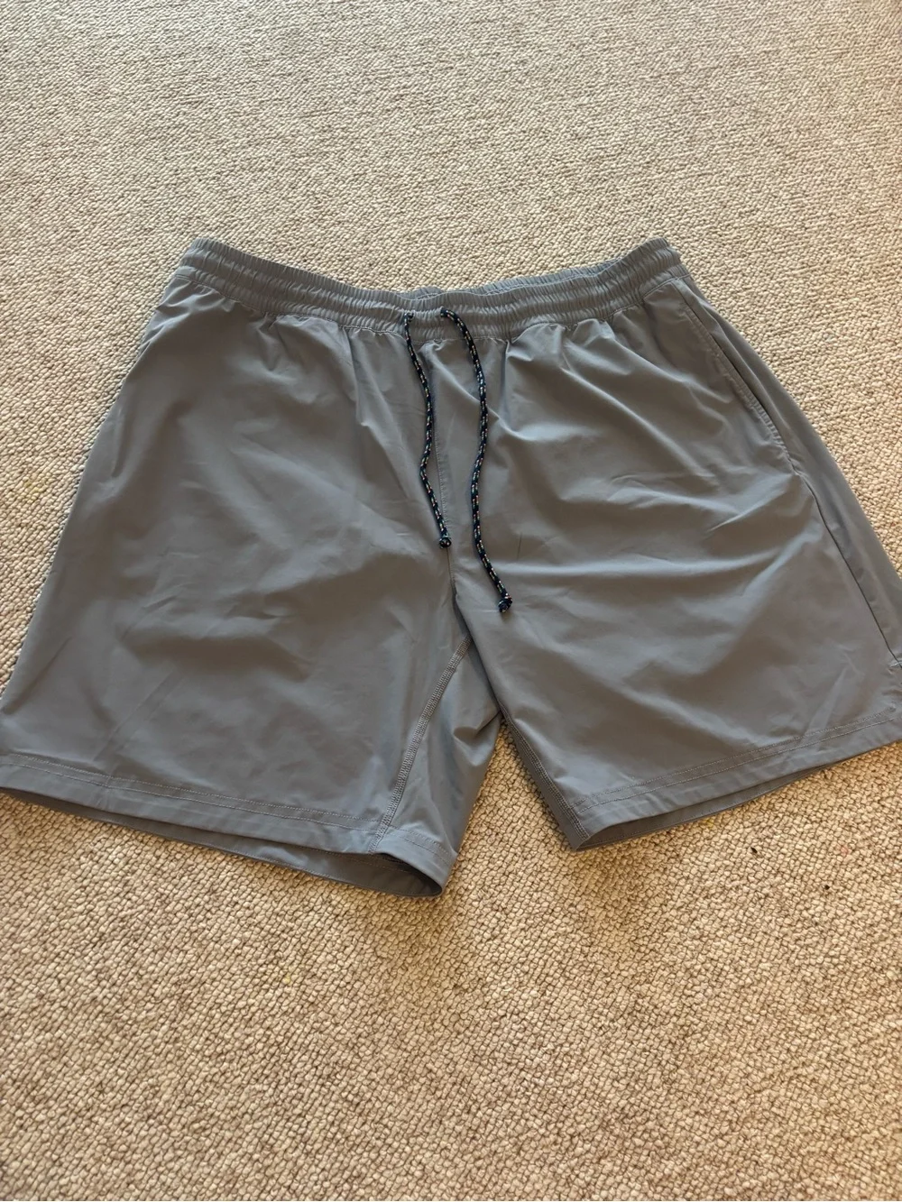 RHONE Men's Athletic Shorts in Gray with Drawstring